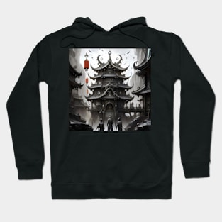 Ancient Chinese dark pagoda Hoodie